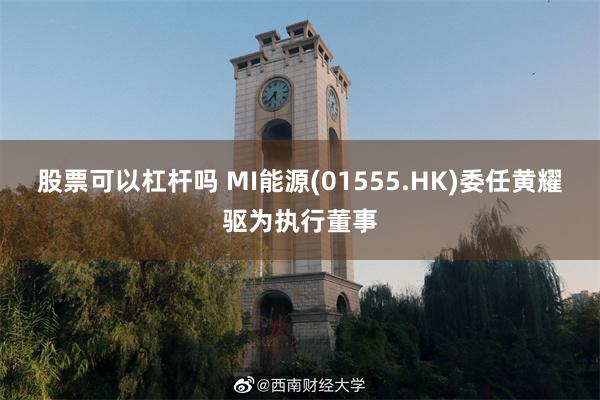 股票可以杠杆吗 MI能源(01555.HK)委任黄耀驱为执行董事